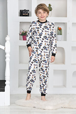 Erkek Çocuk Araba Baskılı Pijama Takımı 1-7 Yaş 12290