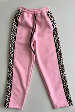 Kız Çocuk 3 İplik Alt-Üst Takım Kapüşonlu Rotasyon Desenli Nakış ve Taş Baskılı 12311