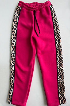 Kız Çocuk 3 İplik Alt-Üst Takım Kapüşonlu Rotasyon Desenli Nakış ve Taş Baskılı 12311