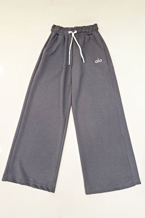 Kız Çocuk Doble Face Kumaş Geniş Paça Eşofman Alt 10-15 Yaş 12318