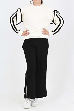 Kız Çocuk Oysho Kumaş Kol Aksesuarlı Geniş Paçalı Alt- Üst Takım 12320