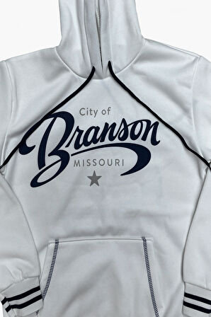 Erkek Çocuk Kapüşonlu Kanguru Cepli Ribana ve Baskı Detaylı 3 İplik Sweatshirt 12326