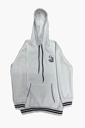 Kız Çocuk Desenli Kapüşonlu Kanguru Cepli Ribana Detaylı 3 İplik Sweatshirt 12327