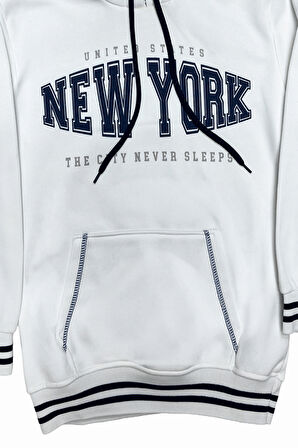 Erkek Çocuk 3 İplik Kapüşonlu Kanguru Cepli Baskılı Sweatshirt 12329