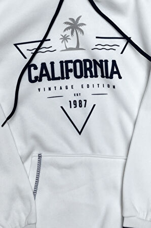 Erkek Çocuk 3 İplik Kapüşonlu Kanguru Cepli Ribana Detaylı Sweatshirt 12330