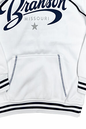 Kız Çocuk 3 İplik Kapüşonlu Kanguru Cepli Ribana ve Baskı Detaylı Sweatshirt 12331