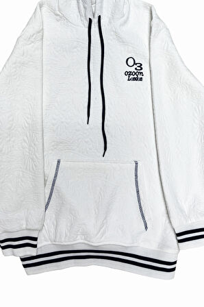 Erkek Çocuk 3 İplik Desenli Kapüşonlu Kanguru Cepli Sweatshirt 12332