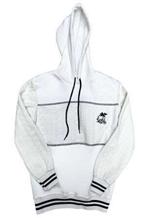 Kız Çocuk 3 İplik Kapüşonlu Desen Garni Detaylı Sweatshirt 12333