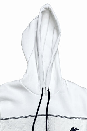 Kız Çocuk 3 İplik Kapüşonlu Desen Garni Detaylı Sweatshirt 12333