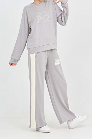 Kız Çocuk Oysho Kumaş Şerit Garni Detaylı Alt-Üst Takım 12302