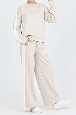 Kız Çocuk Oysho Kumaş Şerit Garni Detaylı Alt-Üst Takım 12302