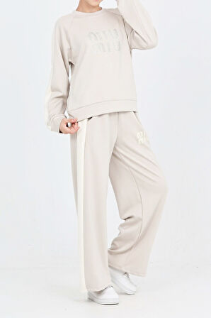 Kız Çocuk Oysho Kumaş Şerit Garni Detaylı Alt-Üst Takım 12302