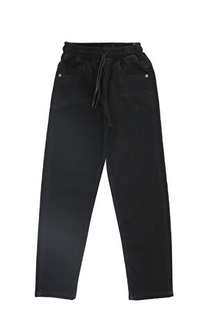 Erkek Çocuk Beli Lastikli Ve Kordonlu Likralı Jean Pantolon 9-13 Yaş 12372