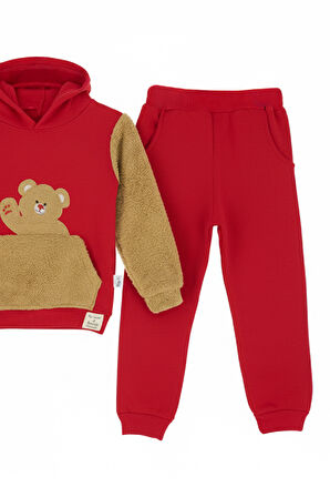 Erkek Çocuk Welsoft Kumaş 2'li Takım (Kapüşonlu Sweat+Polar Alt) 12377