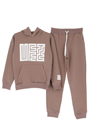 Kız Çocuk Eşofman Takımı-Fermuarlı-Hakim Yaka-Şerit Detaylı 12-16 Yaş 12379