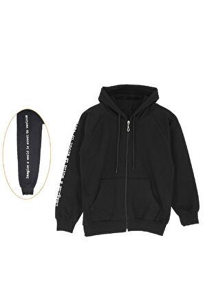 Kız Çocuk Hırka 2 İplik Fermuarlı Kapüşonlu 12-16 Yaş 12380