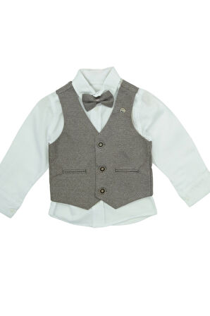 Erkek Bebek 4'lü Takım Set (Pantolon+Gömlek+Yelek+Papyon) 12389