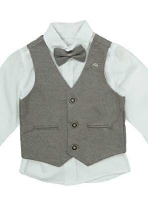 Erkek Bebek 4'lü Takım Set (Pantolon+Gömlek+Yelek+Papyon) 12389