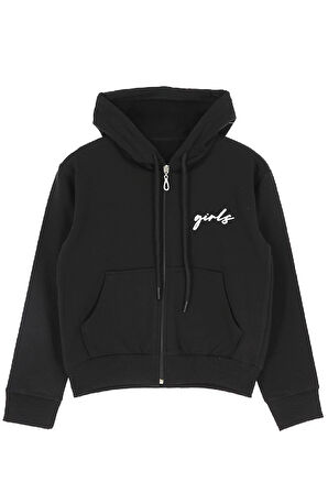 Kız Çocuk 2 İplik-Kapüşonlu - Fermuarlı Sweatshirt 12-16 Yaş 12394