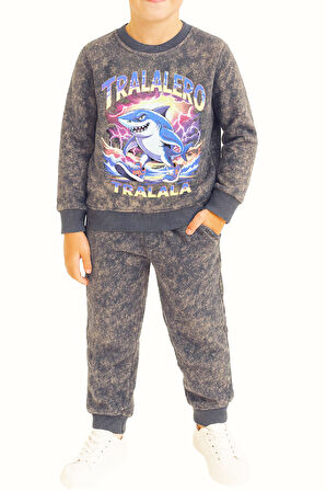 Erkek Çocuk Eşofman Takımı-3 İplik Şardonlu-Karakter Baskılı 3-10 Yaş 12406