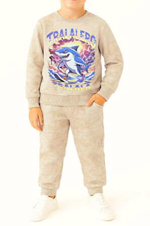 Erkek Çocuk Eşofman Takımı-3 İplik Şardonlu-Karakter Baskılı 3-10 Yaş 12406