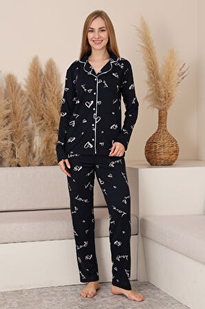 Kadın %100 Pamuk Milan Soft Kumaş Pijama Takımı 12423