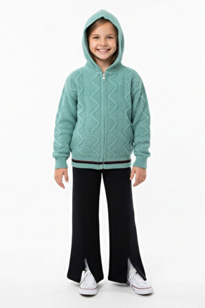 Kız Çocuk Triko Örme Alt-Üst Takım (Hırka ve Alt)  10-15 Yaş 12432