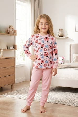 Kız Çocuk %100 Pamuk Pijama Takımı 4-11 Yaş 12628