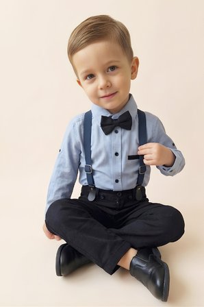 Erkek Bebek 4'lü Takım Set (Pantolon+Gömlek+Askılı Kemer+Papyon) 12631