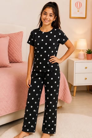 Kız Çocuk Pamuklu Milan Kumaş Pijama Takımı 8-16 Yaş 12699HC