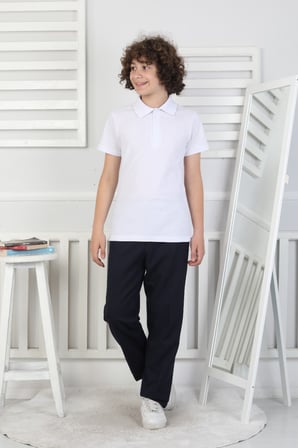 2'li T-Shirt Erkek Çocuk %100 Pamuk Okul Tarz 5-13 Yaş 12277