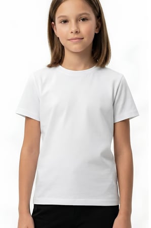 Kız Çocuk Geniş Kalıp Basic T-Shirt 6-14 Yaş 12691DS