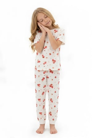 Kız Çocuk Pijama Takımı %100 Pamuk 3-13 Yaş 12714IS