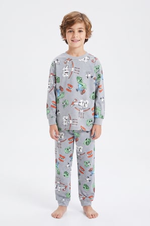 Erkek Çocuk %100 Pamuk Pijama Takımı 3-13 Yaş 12734IS