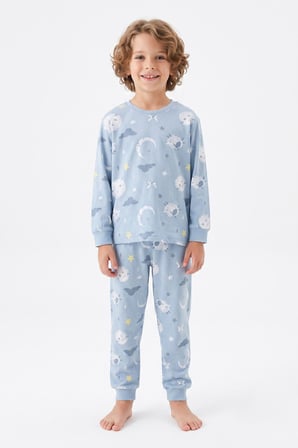 Erkek Çocuk %100 Pamuk Pijama Takımı 3-13 Yaş 12734IS