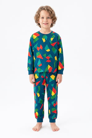 Erkek Çocuk %100 Pamuk Pijama Takımı 3-8 Yaş 12736IS