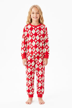 Kız Çocuk %100 Pamuk ve Baskılı Pijama Takımı 3-13 Yaş 12738IS
