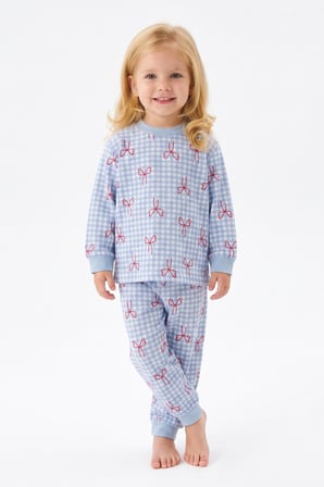 %100 Pamuk ve Baskılı Kız Çocuk Pijama Takımı 9-36 Ay 12741IS