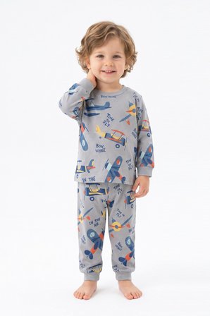 Erkek Çocuk %100 Pamuk Pijama Takımı 9-36Ay 12737IS