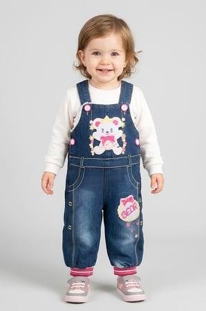 Kız Bebek Welsoft İçli Jean Tulum Salopet 1-3 Yaş 12795MBK