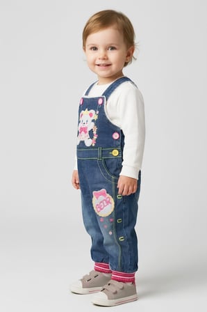 Kız Bebek Welsoft İçli Jean Tulum Salopet 1-3 Yaş 12795MBK