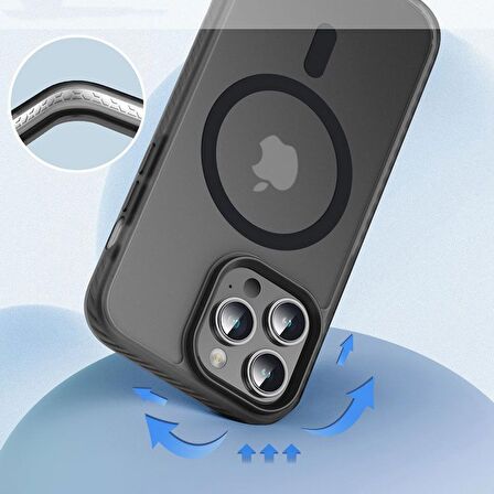 Smcase Apple iPhone 14 Pro Max Kılıf Magsafe Şarj Özellikli Locik Mat Kapak