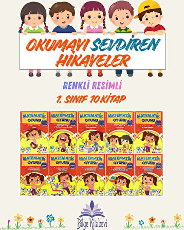 1. Sınıf Okumayı Sevdiren Renkli Resimli Hikayeler 6 - 10 Kitap