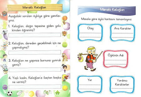1.Sınıf Öğretmen Tavsiyeli Okumayı Hızlandıran Eğlenceli Büyük Boy Hikaye Seti(16 sayfa)