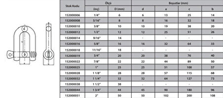 Ennalbur M6 Zincir Kilidi 1/4 ( 4 Adet )