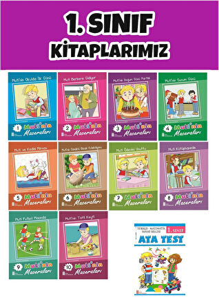 Ata 1.Sınıf 2.Dönem Öğretmen Tavsiyeli  Ata Test + 10 lu Okuma Hikaye Seti