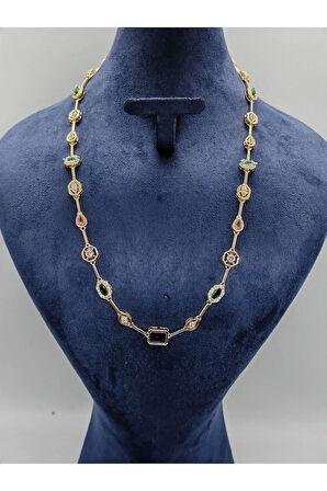 7 Element Gold Renk Çelik Kolye