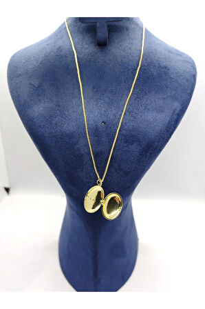 Gold Renk Çelik Alya Kolye