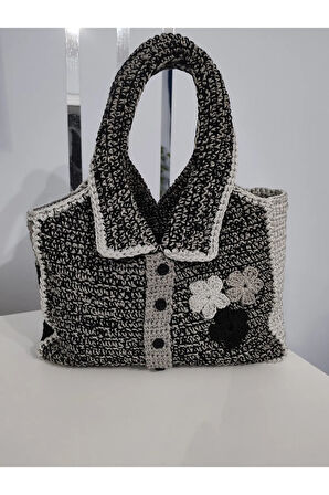 El Yapımı Orta Boy Gömlek Figürlü El ve Kol Çantası