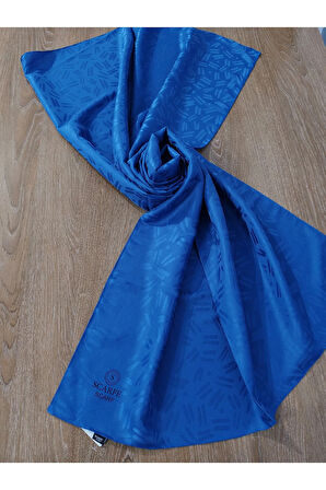 Scarfe Jakarlı Şal Mavi